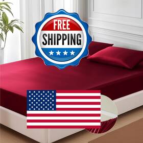 B095pdcp33 Mr&hm Twin Satin Fitted Sheet Silky Smooth Deep Pocket Elastic Corner Strap