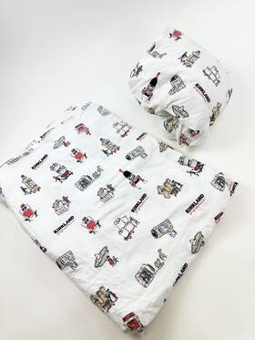 1645825 Munki Kirkland Signature Sheet Set Queen No Pillowcase All Over Print