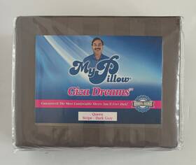 My Pillow 810031218745 Queen 400tc Sheet Set Stripe Dark Gray Brand New