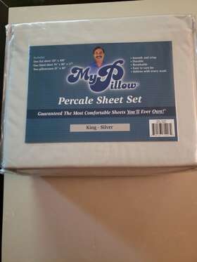 My Pillow 840193712072 King Percale Silver Sheet Set Smooth And Crisp Breathable India