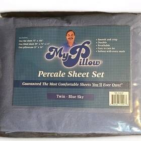 My Pillow 840193712263 Percale Sheet Set Twin Blue Sky New