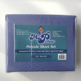 My Pillow 840193712287 Mypillow Percale Full Size Bed Sheets - 4 Pc In Blue Sky New