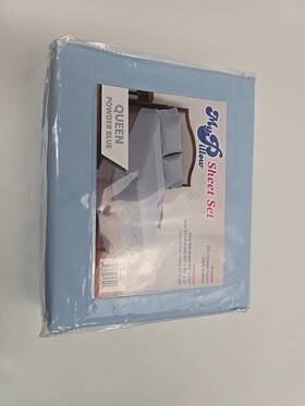 My Pillow 840193723917 New Percale Sheet Set In Powder Blue. Queen