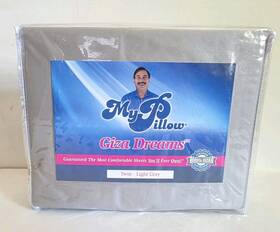 My Pillow 850006742141 Giza Dreams Twin 3pc Bed Sheet Set 100% Egyptian Cotton 400 Light Gray My Pillow 850006742141 Giza Dreams Twin 3pc Bed Sheet Set 100% Egyptian Cotton 400 Light Gray
