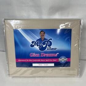 My Pillow 850006742165 Taupe 100% Giza Dreams 400 Tc Cotton 4 Piece Twin Sheet Set