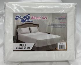 Mypillow 840193723368 100% Cotton Percale Bed Sheets 270 Thread Count Full Size Set White New Mypillow 840193723368 100% Cotton Percale Bed Sheets 270 Thread Count Full Size Set White New