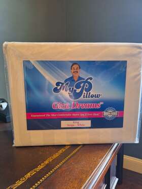 Mypillow 850006742417 My Pillow Giza Dreams King Size Sheet Set White Stripe 400 Thread Count Sheets Mypillow 850006742417 My Pillow Giza Dreams King Size Sheet Set White Stripe 400 Thread Count Sheets