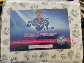 Mypillow Inc 850006742509 My Pillow Bed Sheet Set 100% Certified Giza Cotton Split King Blu/green Floral