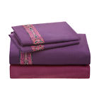Na20-1959 Natori La Pagode King Fitted Sheet Plum 675716467463