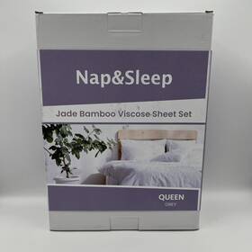A110532 Nap & Sleep 850062149373 And Jade Bamboo Viscose Sheet Set - Queen