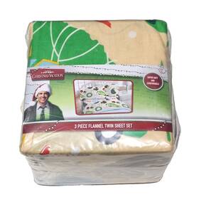 National 073558857792 Lampoons Christmas Vacation 3 Piece Flannel Twin Sheet Set National 073558857792 Lampoons Christmas Vacation 3 Piece Flannel Twin Sheet Set