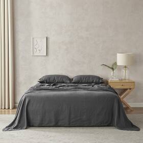 7007483 Natural Home Linen Sheet Set Charcoal - King 7007483 Natural Home Linen Sheet Set Charcoal - King
