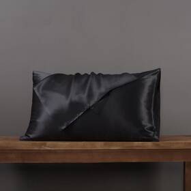 7007590 Natural Home Luxe Mulberry 25 Momme Silk Pillowcase Charcoal - 48x73cm