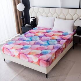Naturety B0f93dx1yq Bedding Colorful Pattern Fitted Sheet Deep Pocket3d Furry