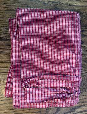 Nautica 085989455621 Twin Flat Sheet Red Tattersall Plaid Cotton 210 Thread Nautica 085989455621 Twin Flat Sheet Red Tattersall Plaid Cotton 210 Thread