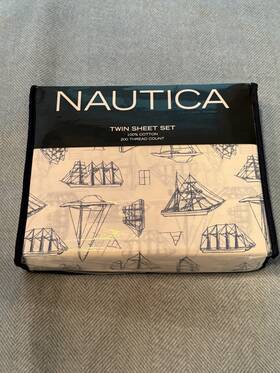 Nautica 883893646681 Whitewood Sail Sailboats Twin Bed Sheet Set New Navy/white - Brand Nautica 883893646681 Whitewood Sail Sailboats Twin Bed Sheet Set New Navy/white - Brand