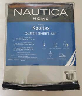 Nautica 883893654259 Home Kooltex Microfiber 3-piece Queen Sheet Set Grey - New Nautica 883893654259 Home Kooltex Microfiber 3-piece Queen Sheet Set Grey - New