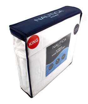 Nautica 883893759824 New King Size White 6 Pcs. Soft Microfiber Sheet Set With 4 Pillowcases Nautica 883893759824 New King Size White 6 Pcs. Soft Microfiber Sheet Set With 4 Pillowcases