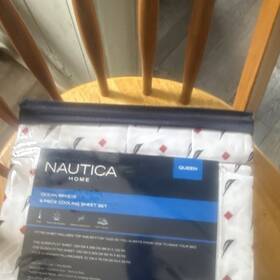 A083795 Nautica Ocean Breeze Queen Cooling Sheet Set 6pc White Red Black Polyester A083795 Nautica Ocean Breeze Queen Cooling Sheet Set 6pc White Red Black Polyester