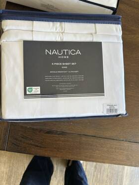 A0011758 Nautica Home Wrinkle Resistant King 100% Polyester Sheet Set Solid White