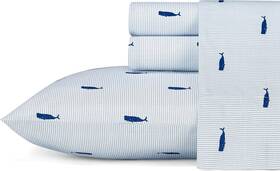 Ushsa01034136 Nautica - Twin Sheets Cotton Percale Bedding Whale Stripe Blue/white Ushsa01034136 Nautica - Twin Sheets Cotton Percale Bedding Whale Stripe Blue/white
