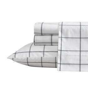 Ushsa01228473 Nautica Plot 4-piece Black Cotton King Sheet Set