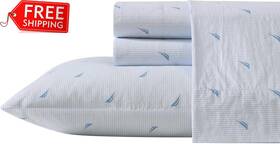 Ushsa01277421 Nautica - Twin Sheets Cotton Percale Bedding Set Casual Home Decor Boat Strip