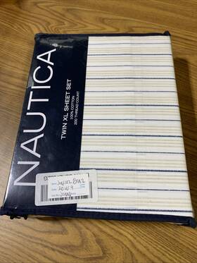 Ushsa01326474 Nautica Sheets Cotton Bedding Set Twin Xl Camp Stripe New Unopened