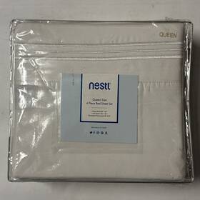 Nestl 840073687223 4 Piece Bed Sheet Set Off-white Queen Nestl 840073687223 4 Piece Bed Sheet Set Off-white Queen