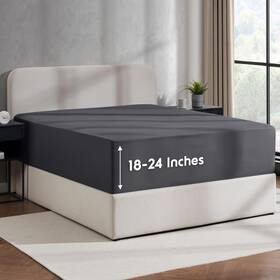 B071hptkxj Nestl Dark Grey California King Fitted Sheet Extra Deep Pocket Hotel Luxury