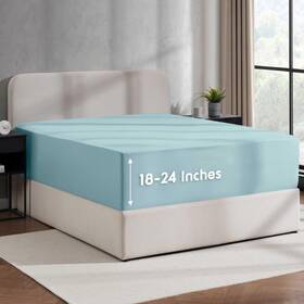 B072hx8l5j Nestl Light Blue Extra Deep Pocket Fitted Sheet Full Size Hotel Luxury Pock