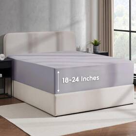 B07l9hrl7p Nestl Grey Lavender Queen Fitted Sheet Extra Deep Pocket Hotel Luxury 18-24 Inch