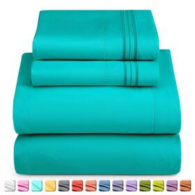 Wm-nb-183ln-q-teal Nestl Bedding Bed Sheets Set - Deep Pocket 4 Piece Sheet Wm-nb-183ln-q-teal Nestl Bedding Bed Sheets Set - Deep Pocket 4 Piece Sheet