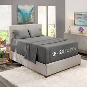 Nb214pc-q-chrclstngry Nestl Queen Size Sheet Set 4 Piece Extra Deep Pocket 18-24 Inches Microfi