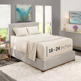 Nb214pc-q-ofwht Nestl Queen Size Sheet Set 4 Piece Extra Deep Pocket 02 - Off White