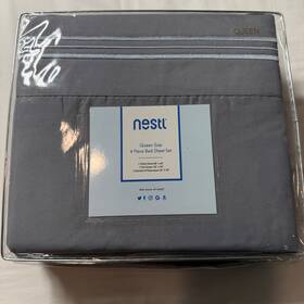 Wm-nb-183ln-q-grynew Nestl Queen Size 4 Piece Bed Sheet Set Gray Microfiber New Wm-nb-183ln-q-grynew Nestl Queen Size 4 Piece Bed Sheet Set Gray Microfiber New
