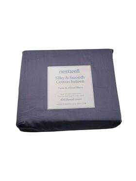 Nestwell 444800371357 Cotton Sateen 400 Thread Count Twin Xl Fitted Sheet Folkstone Gray New