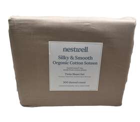 Nestwell 444800373702 Silky And Smooth Cotton Sateen Twin Sheet Set 300 Thread Count New