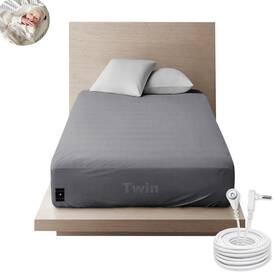 Nhidku 787056227994 Grounding Sheets Twin Fitted Sheet Deep Pocket 90% Cotton 10% Silve