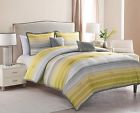 No Brand 5 Pc Duvet Bedroom Set Striped Full Queen Bed 100 Cotton Yellow Blue Red New 7081433881933
