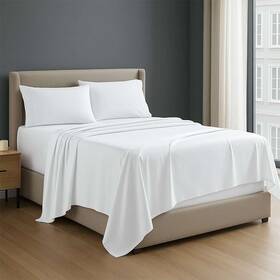 Rgpremiumss-1454 Non Sticky Cotton Short Queen Sheet Set 400 Thread Count 100% 4 Pieces Fitted Flat Sh