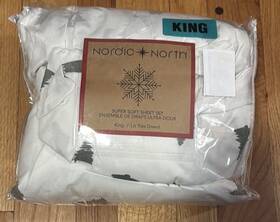 Nordic North 067955240035 Tree Winter Festival Fir King Sheet Set Christmas Holiday