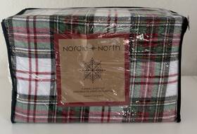 Nordic North 067955240912 Christmas Tartan Plaid Queen Sheet Set Turkish Flannel Winter