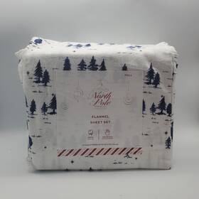 308969 Northpole North Pole Full Flannel Sheet Set Trading Co Brushed Trees Magic Toile Navy Blue 308969 Northpole North Pole Full Flannel Sheet Set Trading Co Brushed Trees Magic Toile Navy Blue