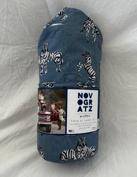 Novogratz 028828924018 3 Pc Zebra Twin Xl Sheet Set Nip
