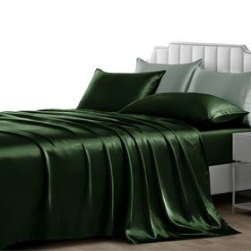 Syk2022032219 Nsgz 4piece Satin Sheet Set Queen Silky Sheets With 1 Fitted Flat 2 Pillowcas