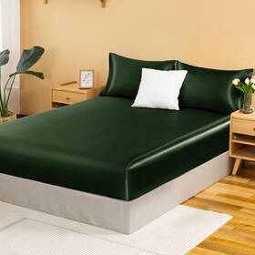 Syk220913-026 Nsgz Satin Fitted Sheet Twin Xl Single Silky Only Soft Deep Pocket B