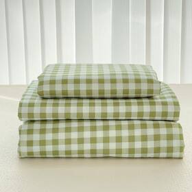 Nsnlgsgc 733805723576 Sage Green Gingham Twin Sheet Set Soft Brushed Microfiber Plaid Bed Sheets