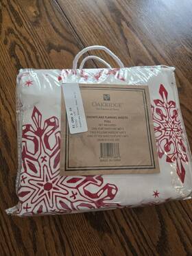 Dfs10858 Oakridge New In Package Snowflake Flannel Sheet Set By Oakridgetm Full 4 Piece Dfs10858 Oakridge New In Package Snowflake Flannel Sheet Set By Oakridgetm Full 4 Piece