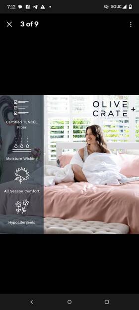 Olive Crate 354967000568 Eucalyptus Sheets Set Cooling For Hot Sleepers 100% Organic Tencel